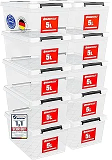 Athlon Tools 10er Stapelboxen 5L BPA-frei mit Klappdeckel
