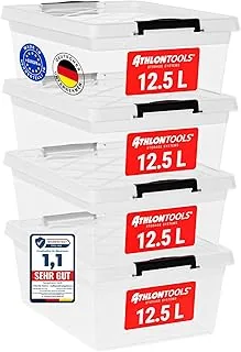 Athlon Tools 4x 12,5 L Aufbewahrungsbox mit Clips