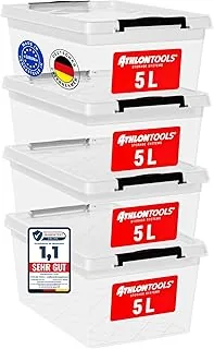 Athlon Tools 4x 5L Aufbewahrungsboxen mit Clips