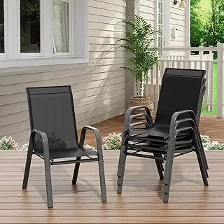 GarveeHome Gartenstühle 4er Set Textilene stapelbar