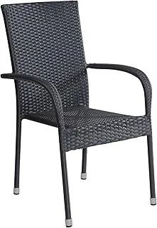 LC Garden Lübeck Stapelstuhl Schwarz Polyrattan