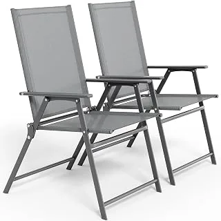 LIFERUN Klappstühle 2er Set, Hochlehner, 120 kg