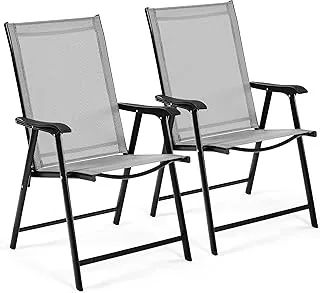 Yaheetech Klappstühle 2er Set Hochlehner Grau