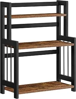 SONGMICS Gewürzregal 3 Ebenen Bambus/MDF schwarz