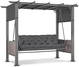 MCombo 4067 Hollywoodschaukel mit Pergola & Liegefu.
