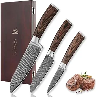 Wakoli EDIB Damastmesser-Set 3-teilig VG10-Kern
