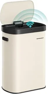 SONGMICS Sensor-Mülleimer 50 L Softclose Stahl beige