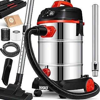 MASKO Industriestaubsauger 30L Nass-Trocken mit Steckdose