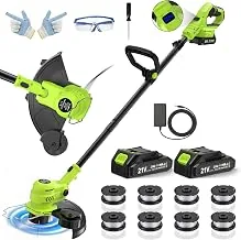 VOERJIA 21V Akku-Rasentrimmer 2-in-1 mit LCD-Anzeige