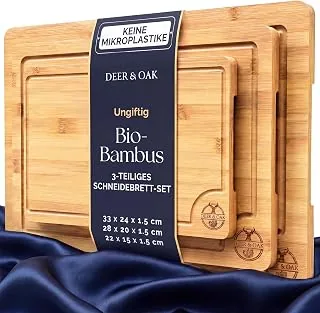 Deer & Oak Bambus-Schneidebrett 3-teilig mit Saftrillen