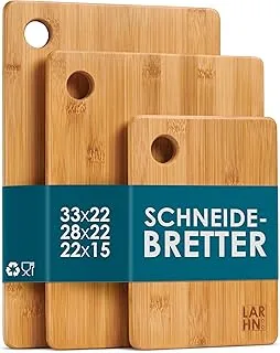 LARHN Bambus-Schneidebretter 3er Set, 1,5 cm dick