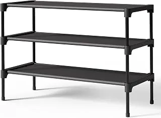 Kitsure Schuhregal 3 Ebenen, 63x30x36 cm, Schwarz