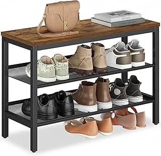 VASAGLE Schuhbank 3 Ebenen Industrie-Stil 75 cm