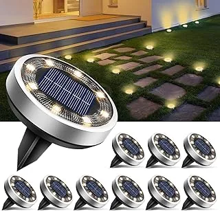 btfarm Solar Bodenleuchten 10er-Set, 8 LED warmweiß
