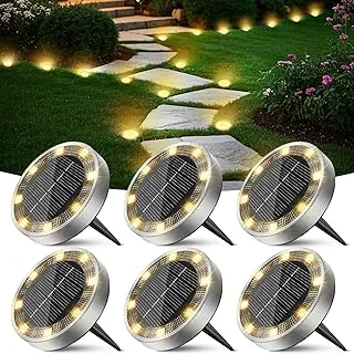 Peasur Solar Bodenleuchten 6er-Set, 8 LED warmweiß