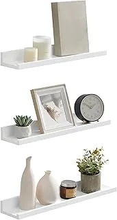SONGMICS Schweberegal 3er Set 10x38 cm mattwei