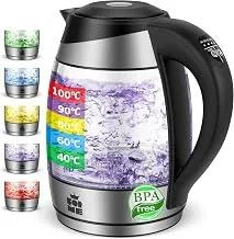FOR ME Glas-Wasserkocher mit Teesieb, 1,8 L